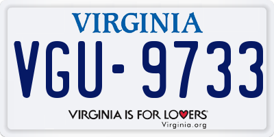VA license plate VGU9733