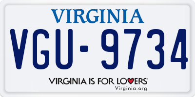 VA license plate VGU9734