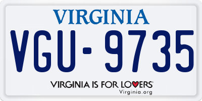VA license plate VGU9735