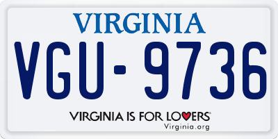 VA license plate VGU9736