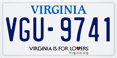 VA license plate VGU9741