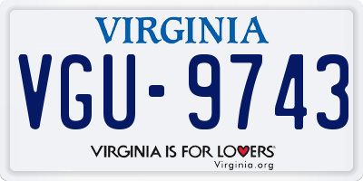 VA license plate VGU9743