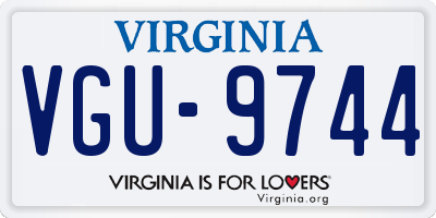 VA license plate VGU9744