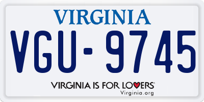 VA license plate VGU9745