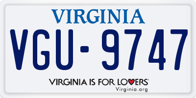 VA license plate VGU9747