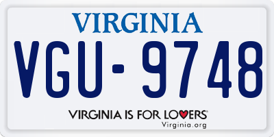 VA license plate VGU9748