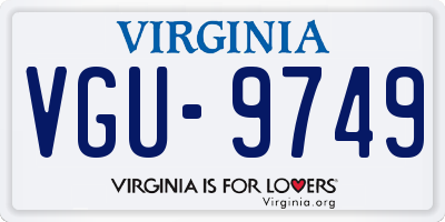VA license plate VGU9749