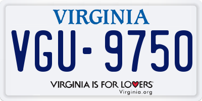 VA license plate VGU9750