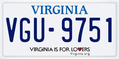 VA license plate VGU9751