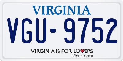 VA license plate VGU9752
