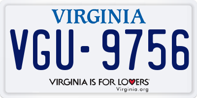 VA license plate VGU9756