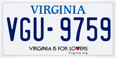 VA license plate VGU9759