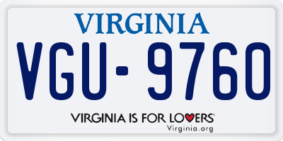 VA license plate VGU9760