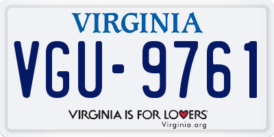 VA license plate VGU9761