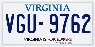 VA license plate VGU9762