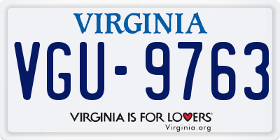VA license plate VGU9763