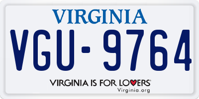 VA license plate VGU9764