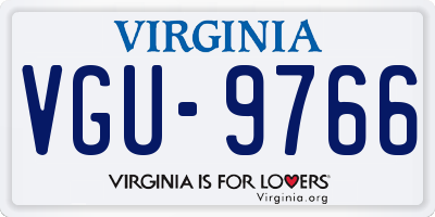 VA license plate VGU9766