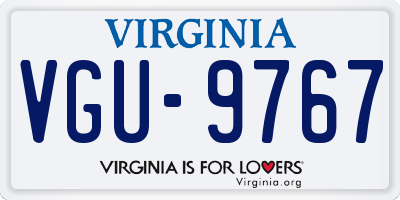 VA license plate VGU9767