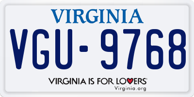 VA license plate VGU9768