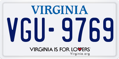 VA license plate VGU9769