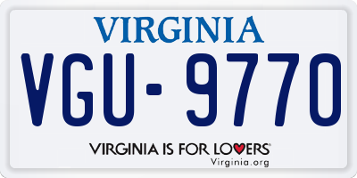 VA license plate VGU9770