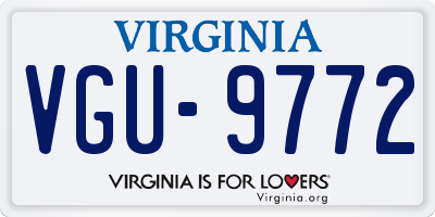 VA license plate VGU9772