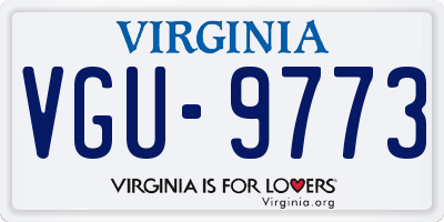 VA license plate VGU9773