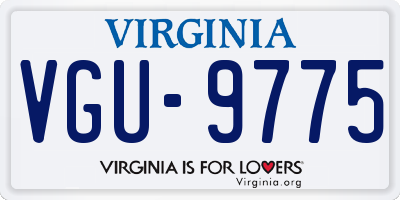 VA license plate VGU9775
