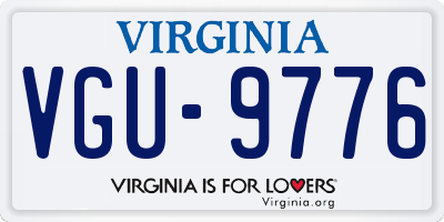 VA license plate VGU9776