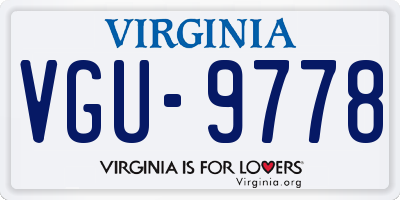 VA license plate VGU9778