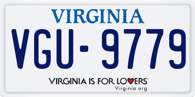 VA license plate VGU9779