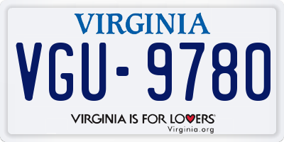 VA license plate VGU9780