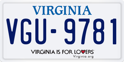 VA license plate VGU9781