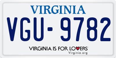 VA license plate VGU9782