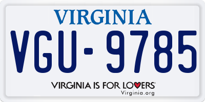 VA license plate VGU9785