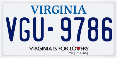 VA license plate VGU9786