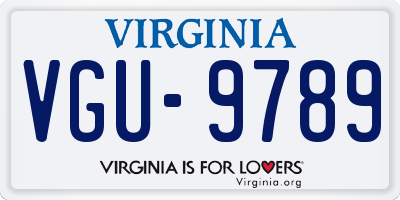 VA license plate VGU9789