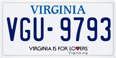VA license plate VGU9793
