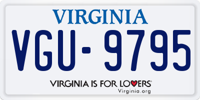 VA license plate VGU9795