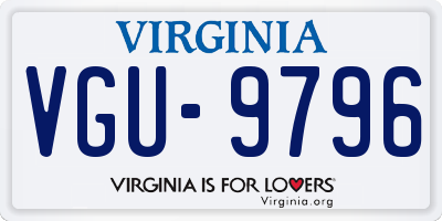 VA license plate VGU9796