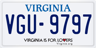 VA license plate VGU9797