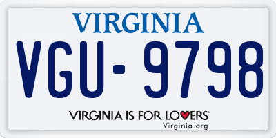 VA license plate VGU9798