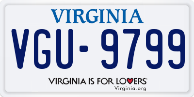VA license plate VGU9799