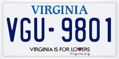 VA license plate VGU9801