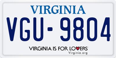 VA license plate VGU9804