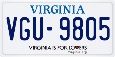 VA license plate VGU9805