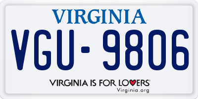 VA license plate VGU9806