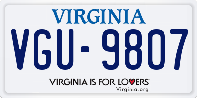 VA license plate VGU9807