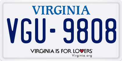 VA license plate VGU9808
